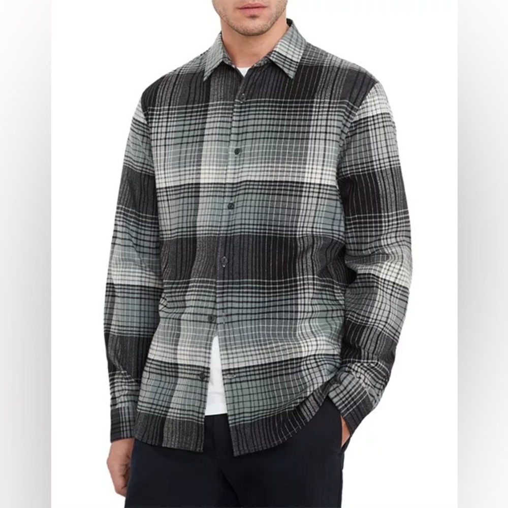 Vince‎ Salton Plaid Shirt Men’s Size Large
